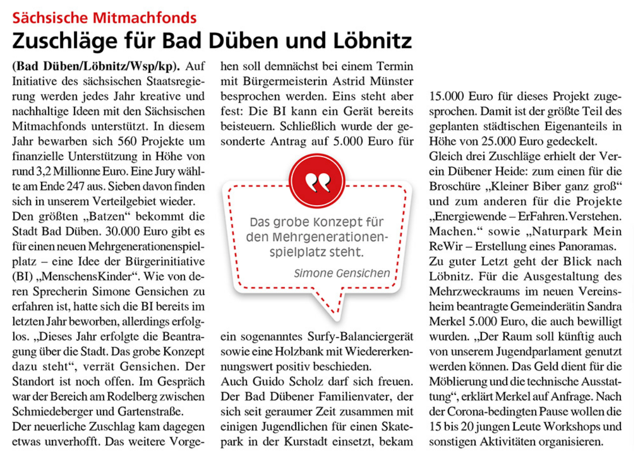 Dübener Wochenspiegel vom 17.06.2020